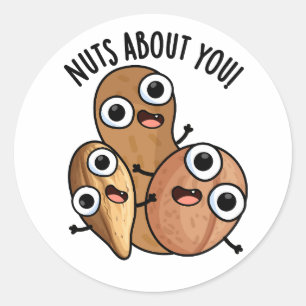 Sticker Rond Fou de toi drôles de jeux de mots sur les noix