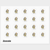Sticker Rond Fou d'informatique (Feuille)
