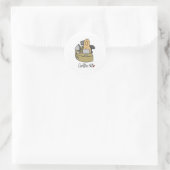 Sticker Rond Fou d'informatique (Sac)