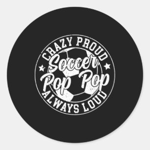 Sticker Rond Fou fier footballeur Pop Pop d'un joueur de footba