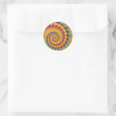 Sticker Rond Fou Jaune Fractal (Sac)