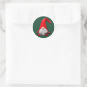 Sticker Rond Fou Noël Rouge Gnome (Sac)