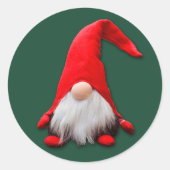 Sticker Rond Fou Noël Rouge Gnome (Devant)