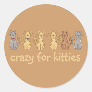 Sticker Rond Fou pour des T-shirts et des cadeaux de minous