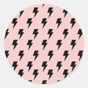 Sticker Rond Foudre rose noir Y2K Expression Indé Gras