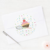 Sticker Rond Fouet à Cupcake Logo Sprinkles Récompense (Enveloppe)