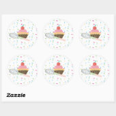 Sticker Rond Fouet à Cupcake Logo Sprinkles Récompense (Feuille)