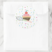 Sticker Rond Fouet à Cupcake Logo Sprinkles Récompense (Sac)