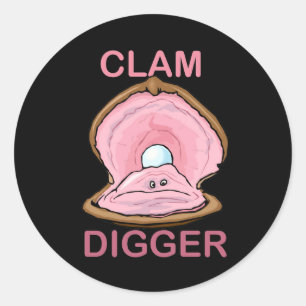 Sticker Rond Fouilleur de palourdes