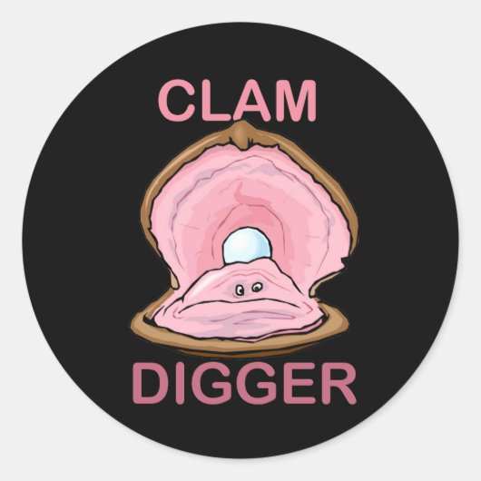 Sticker Rond Fouilleur de palourdes (Devant)