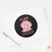 Sticker Rond Fouilleur de palourdes (Enveloppe)