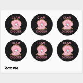 Sticker Rond Fouilleur de palourdes (Feuille)
