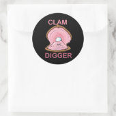 Sticker Rond Fouilleur de palourdes (Sac)