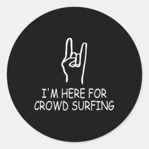Sticker Rond Foule de concert de métal drôle qui fait du crowd