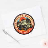 Sticker Rond Four By Four All Wheel Drive Adventure est en trai (Enveloppe)