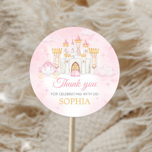Sticker Rond Four Ever a Princess Birthday Party