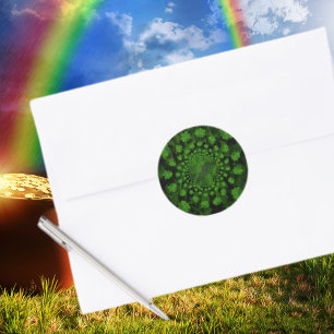 Sticker Rond Four Leaf Clover