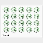 Sticker Rond Four Leaf Clover, Shamrock, St. Patrick's Day (Feuille)