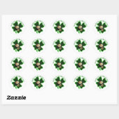 Sticker Rond Four Leaf Clover St. Patrick's Day (Feuille)