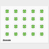 Sticker Rond Four Leaf Clover St. Patrick's Day Cadeau (Feuille)