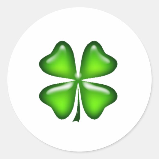 Sticker Rond Four Leaf Clover St. Patrick's Day Cadeau (Devant)
