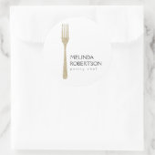 Sticker Rond Fourche Parties scintillant en or (Sac)