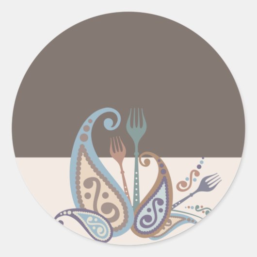 Sticker Rond fourches cachemire de ma cuisine de cuisine (Devant)