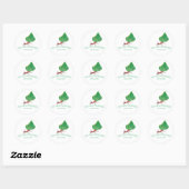 Sticker Rond Fourmi portant une grosse feuille (Feuille)