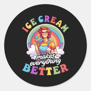 Sticker Rond Fournisseur de crème glacée