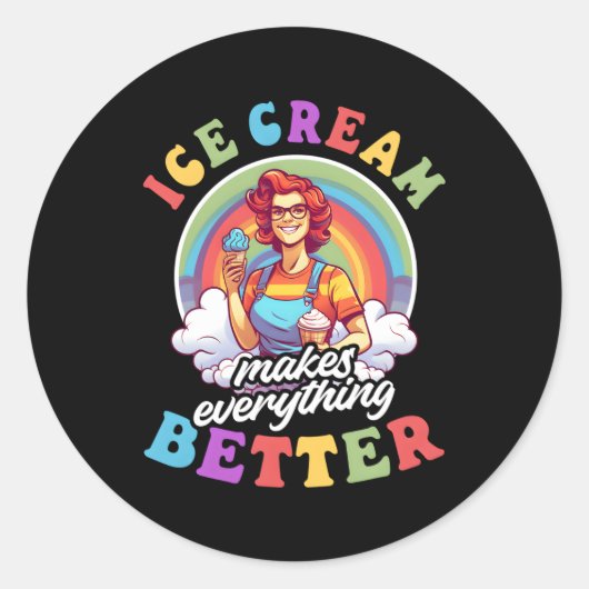Sticker Rond Fournisseur de crème glacée (Devant)