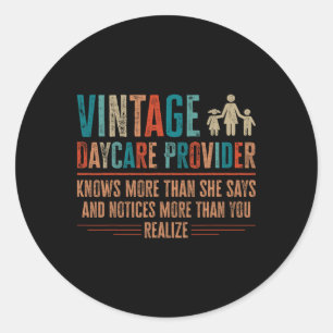 Sticker Rond Fournisseur de garderie vintage - Cadeaux pour ens
