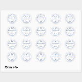 Sticker Rond Fournitures cuites maison rustiques blanches et bl (Feuille)