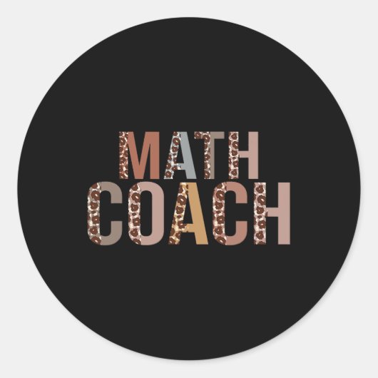 Sticker Rond Fournitures de coach de maths léopard amusant pour (Devant)