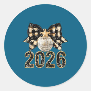 Sticker Rond Fournitures de fête du Nouvel An 2026 Bonne Année