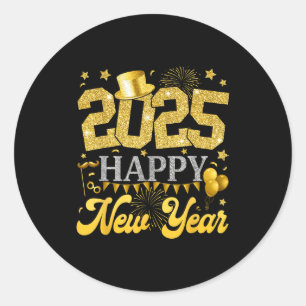 Sticker Rond Fournitures pour la fête du Nouvel An 2025 Bonne A