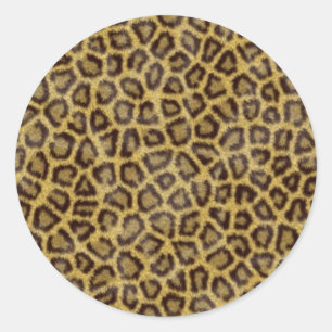 Sticker Rond Fourre léopard