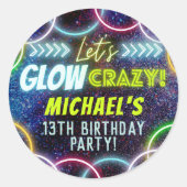 Sticker Rond Fous Fous Neon Fous Qui Jouent Dans La Fête Sombre (Devant)