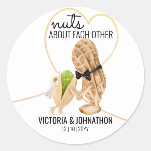 Sticker Rond Fous l'un de l'autre drôle Cadeau de mariage