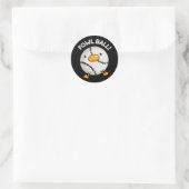 Sticker Rond Fowl Ball Funny Sport Pun Dark BG (Sac)