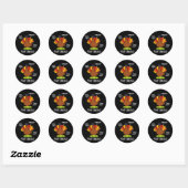 Sticker Rond Fowl Language Funny Turquie Pun Dark BG (Feuille)