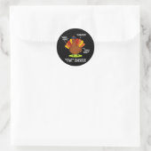 Sticker Rond Fowl Language Funny Turquie Pun Dark BG (Sac)