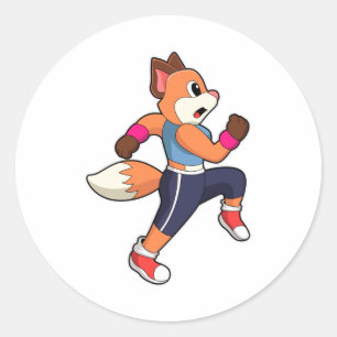 Sticker Rond Fox à Running
