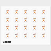 Sticker Rond Fox as Singer with Microphone (Feuille)
