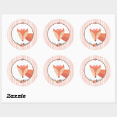 Sticker Rond Fox Baby Girl (Feuille)