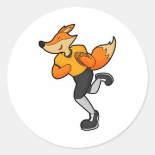 Sticker Rond Fox comme joueur de football avec Football