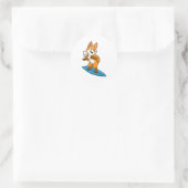 Sticker Rond Fox comme surfer avec Surfer (Sac)