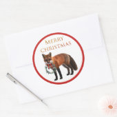 Sticker rond Fox de Noël (Enveloppe)