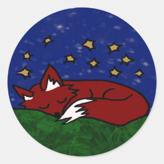 Sticker Rond fox de nuit
