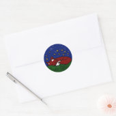 Sticker Rond fox de nuit (Enveloppe)