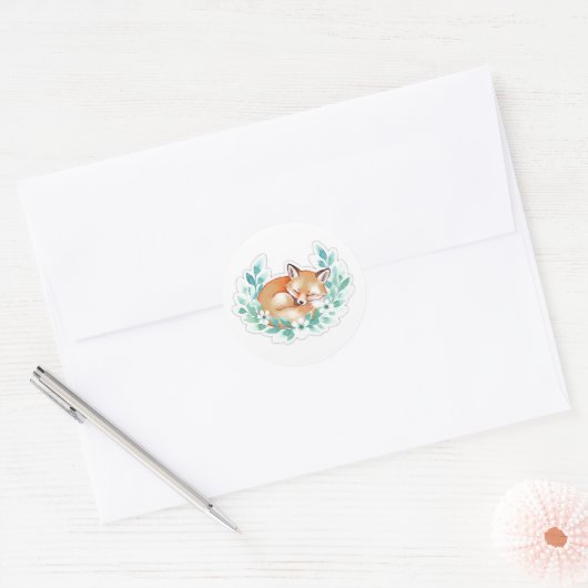 Sticker Rond Fox dream (Enveloppe)